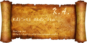 Kürti Atália névjegykártya